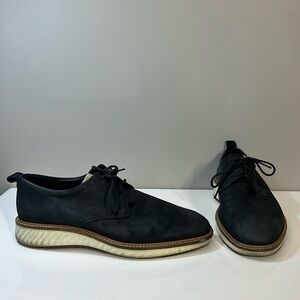 Ecco ST.1 Hybrid Black Suede Derby Shoes Size 9
